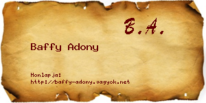 Baffy Adony névjegykártya